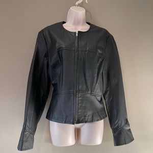 Shape FX Plus size Cropped Leather Jacket, 16- fits like 14